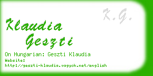 klaudia geszti business card